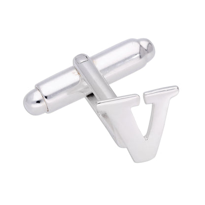 Sterling Silver Letter Swivel Back Single Cufflink A-Z