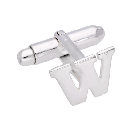 Sterling Silver Letter Swivel Back Single Cufflink A-Z