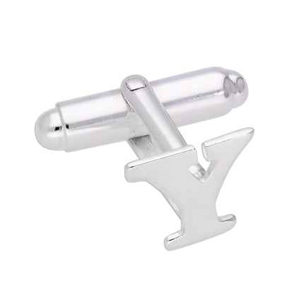Sterling Silver Letter Swivel Back Single Cufflink A-Z