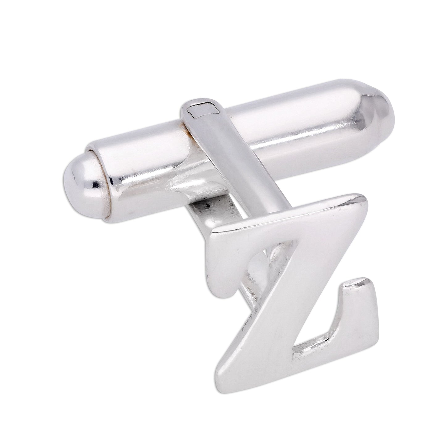 Sterling Silver Letter Swivel Back Single Cufflink A-Z