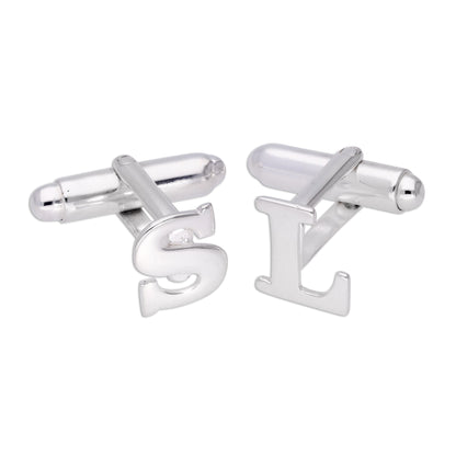 Sterling Silver Letter Swivel Back Single Cufflink A-Z