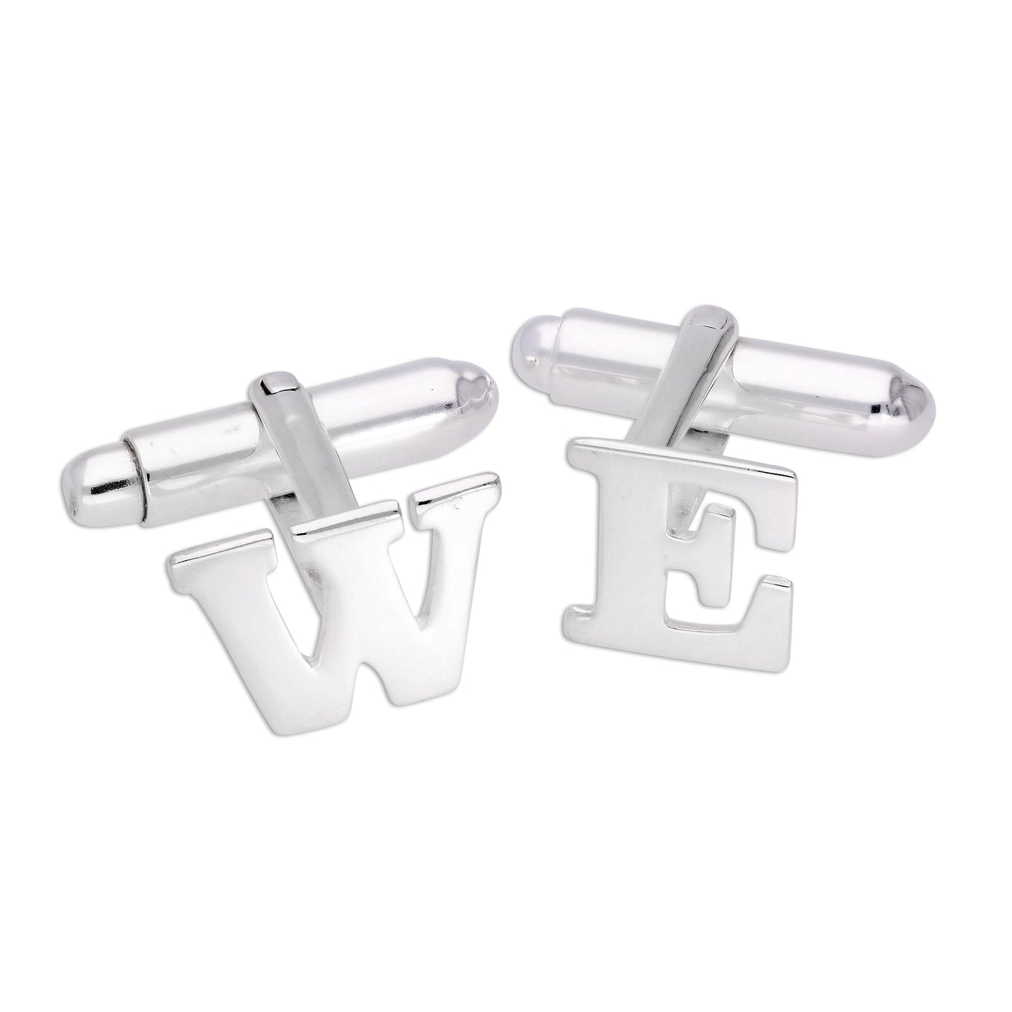 Sterling Silver Letter Swivel Back Single Cufflink A-Z