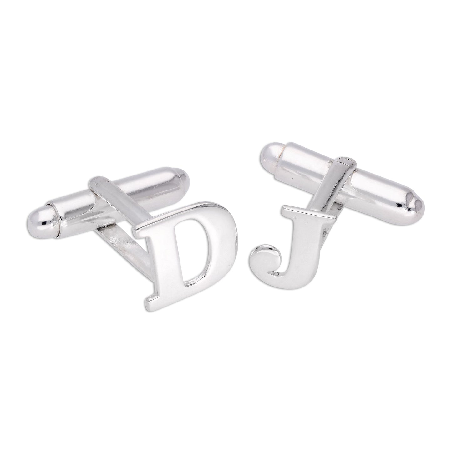 Sterling Silver Letter Swivel Back Single Cufflink A-Z