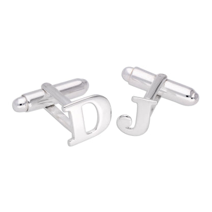 Sterling Silver Letter Swivel Back Single Cufflink A-Z