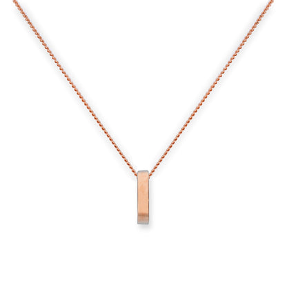 9ct Rose Gold Karma Circle Pendant Necklace 16 - 18 Inches