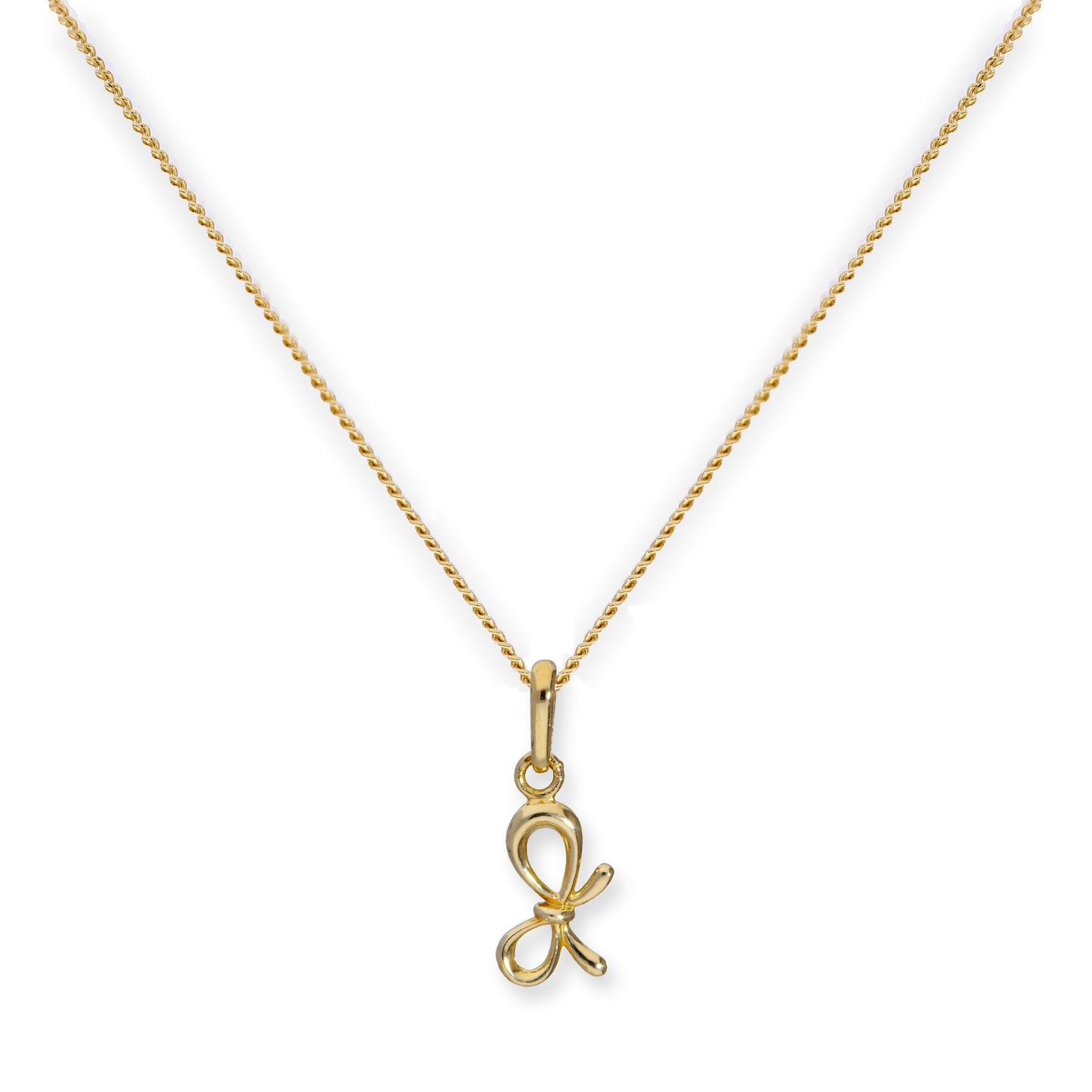 9ct Gold Ribbon Bow Pendant Necklace 16 - 20 Inches