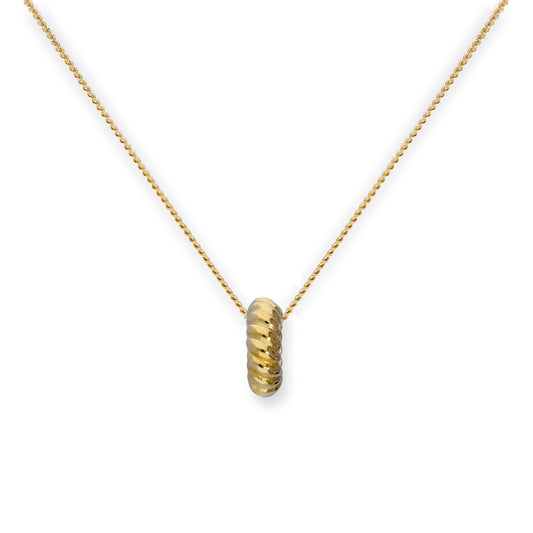 9ct Gold Woven Karma Circle Pendant Necklace 16 - 20 Inches