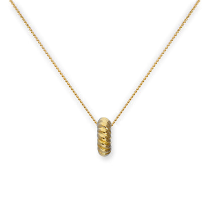 9ct Gold Woven Karma Circle Pendant Necklace 16 - 20 Inches