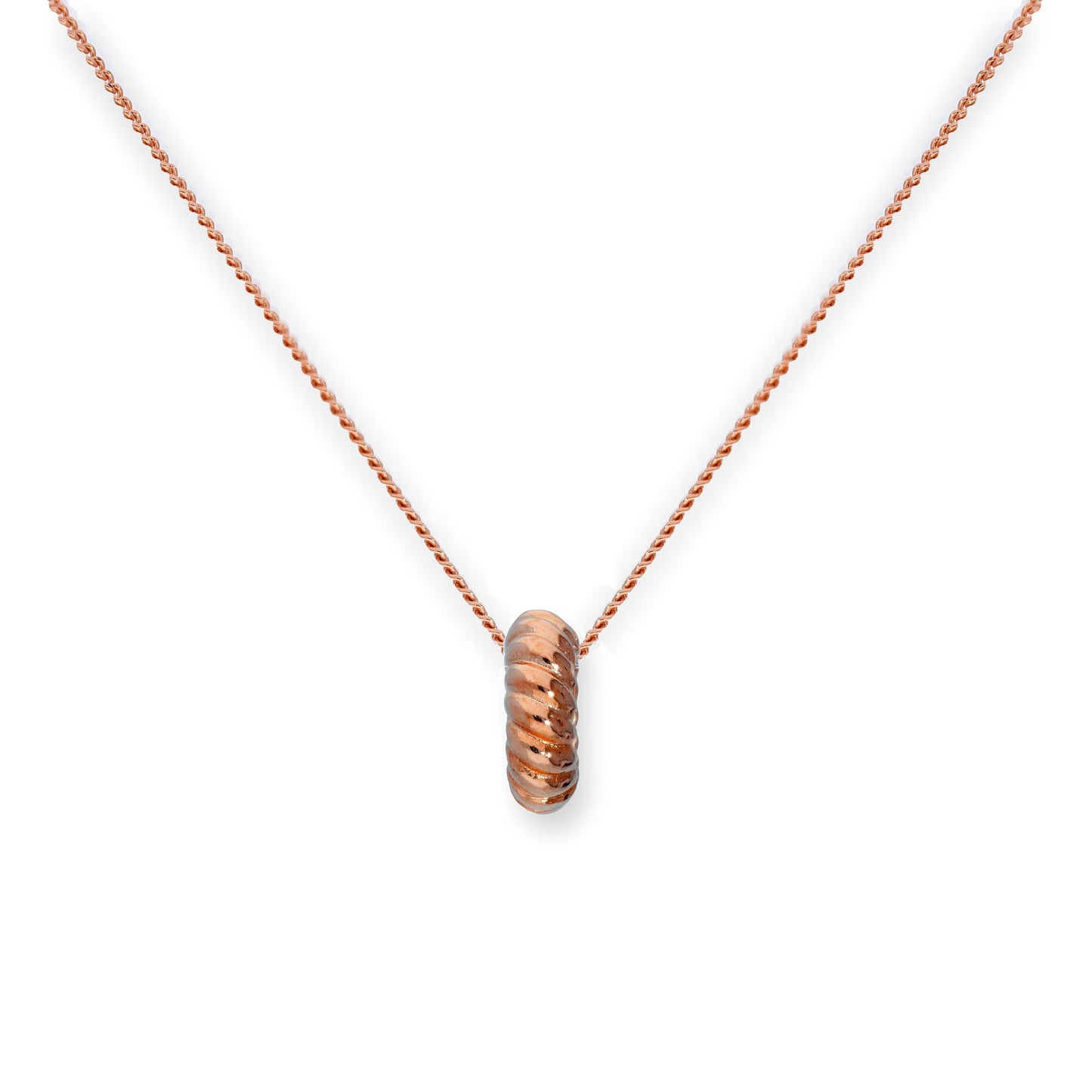 9ct Rose Gold Woven Karma Circle Pendant Necklace 16 - 18 Inches
