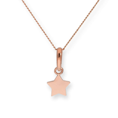 9ct Rose Gold Star Pendant Necklace