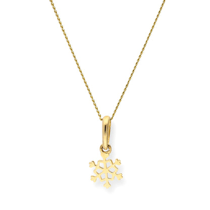 9ct Gold Snowflake Pendant Necklace