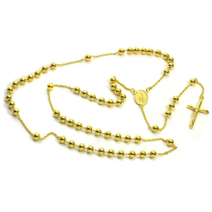 9ct Gold Heavy Rosary Bead Necklace