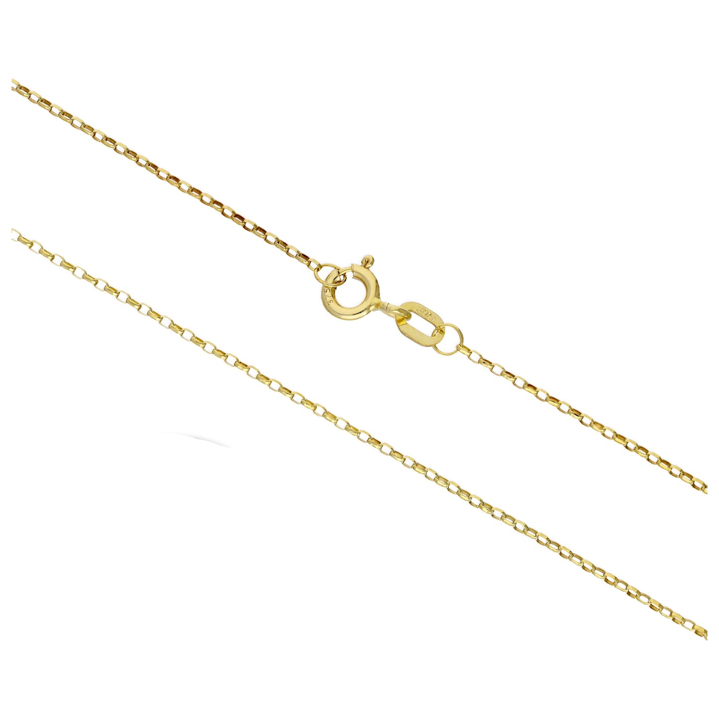 9ct Gold Lightweight Diamond Cut Belcher Chain 16 - 20 Inches