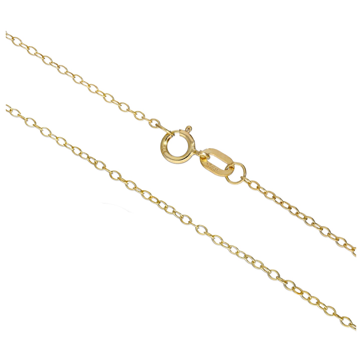 9ct Gold Trace Chain 16 - 18 Inches