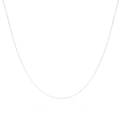 9ct White Gold Diamond Cut Curb Chain