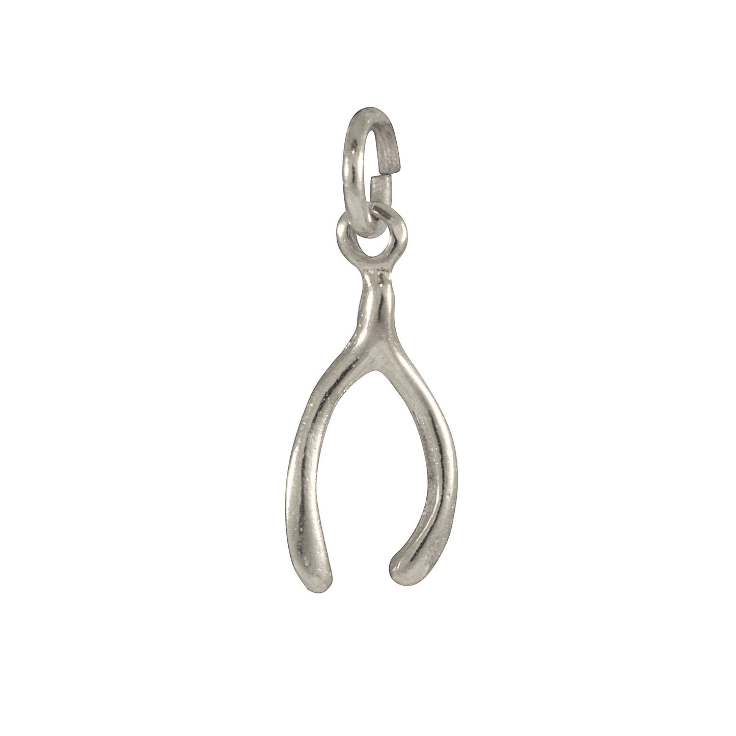 9ct White Gold Wishbone Charm