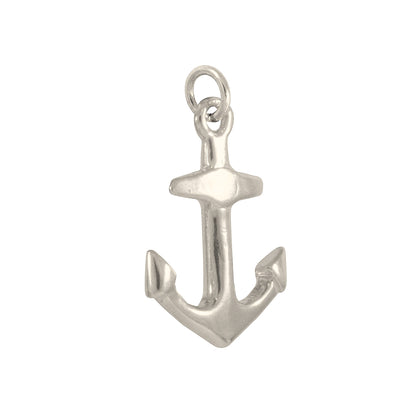 9ct White Gold Anchor Charm