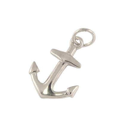 9ct White Gold Anchor Charm