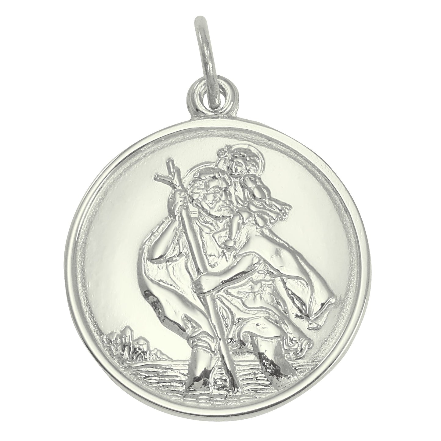 9ct White Gold St Christopher Pendant