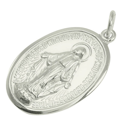 9ct White Gold Medal of the Immaculate Conception