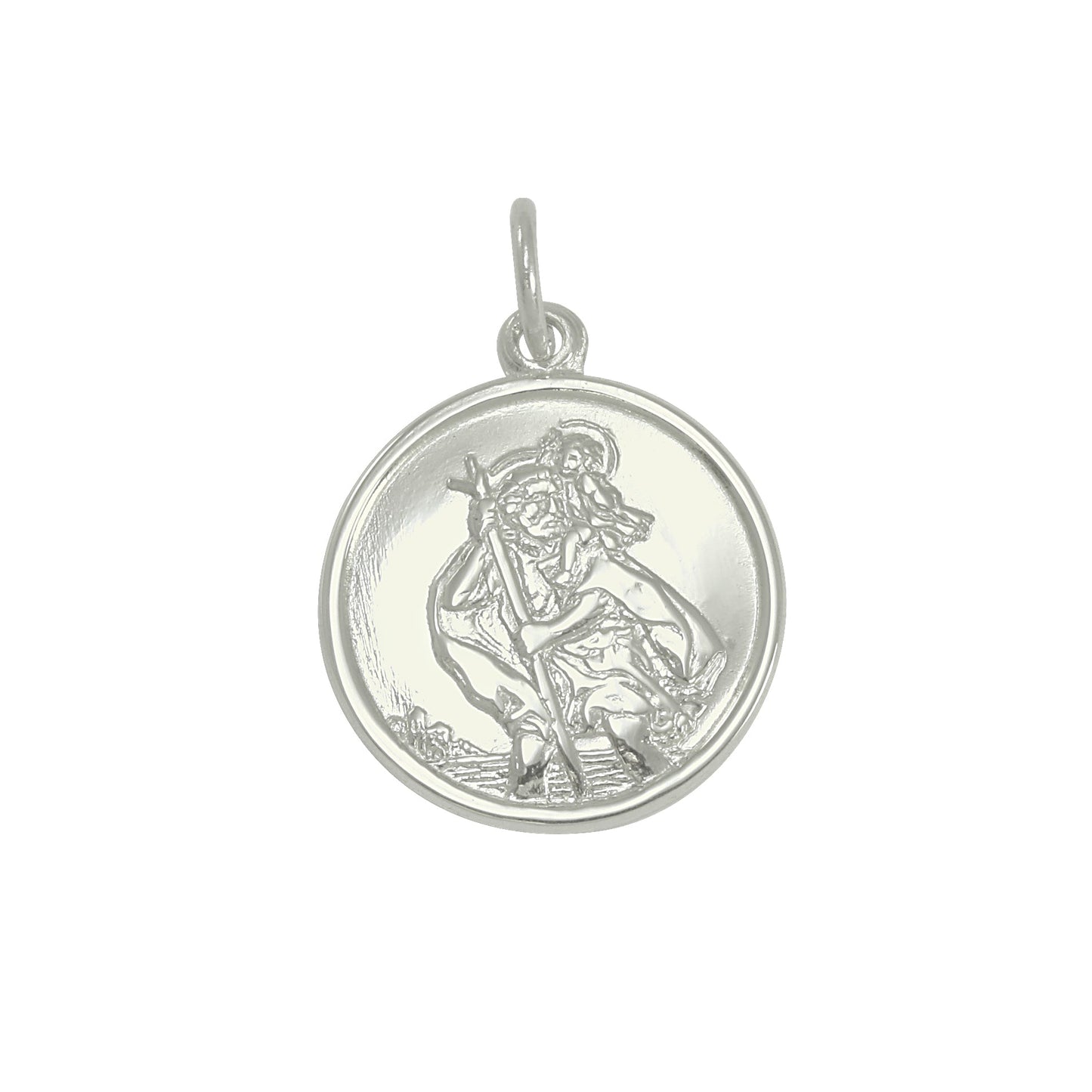 9ct White Gold St Christopher Pendant