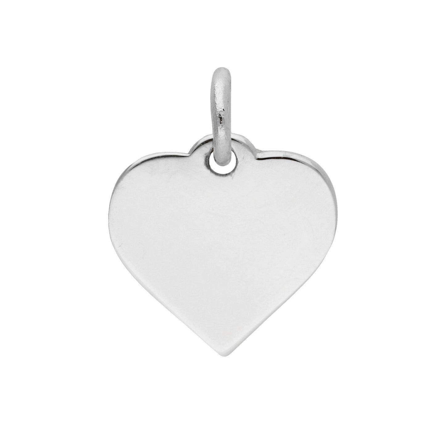 9ct White Gold Small Engravable Heart Pendant