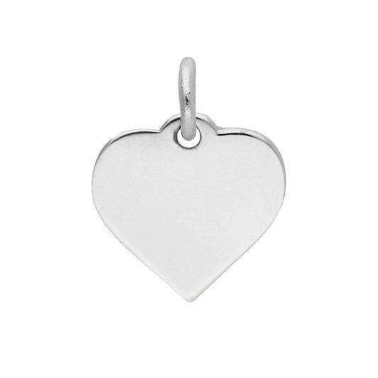 9ct White Gold Small Engravable Heart Pendant