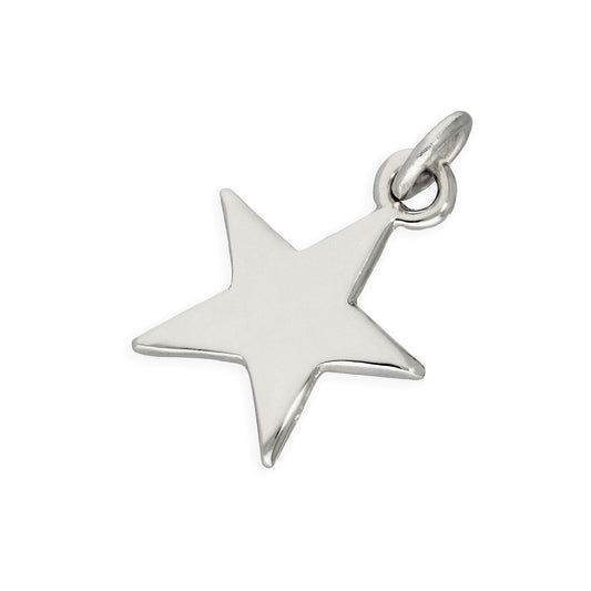 9ct White Gold Star Charm