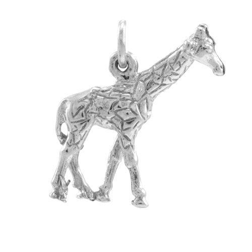 9ct White Gold Giraffe Charm