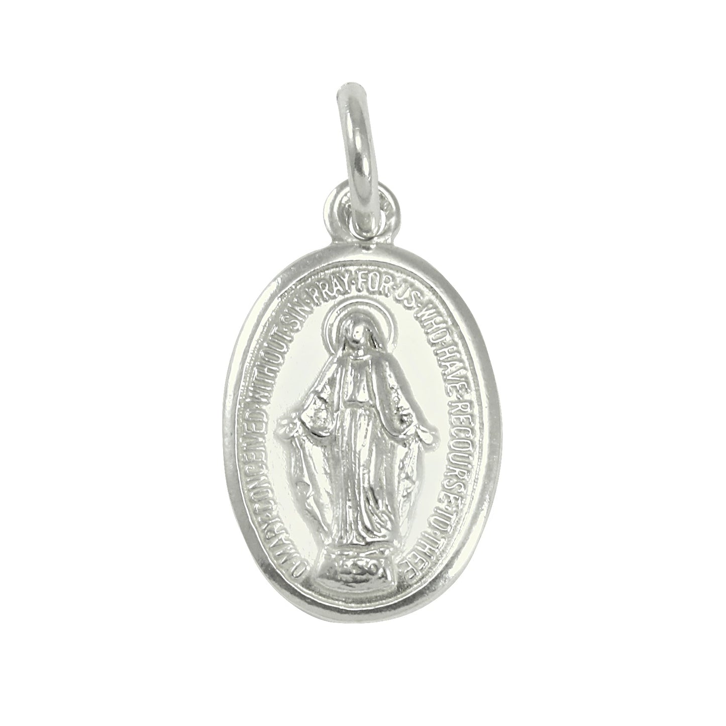 9ct White Gold St Mary Pendant
