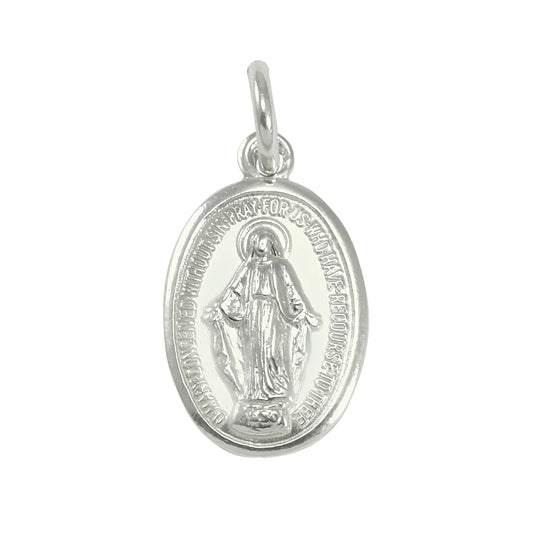 9ct White Gold St Mary Pendant