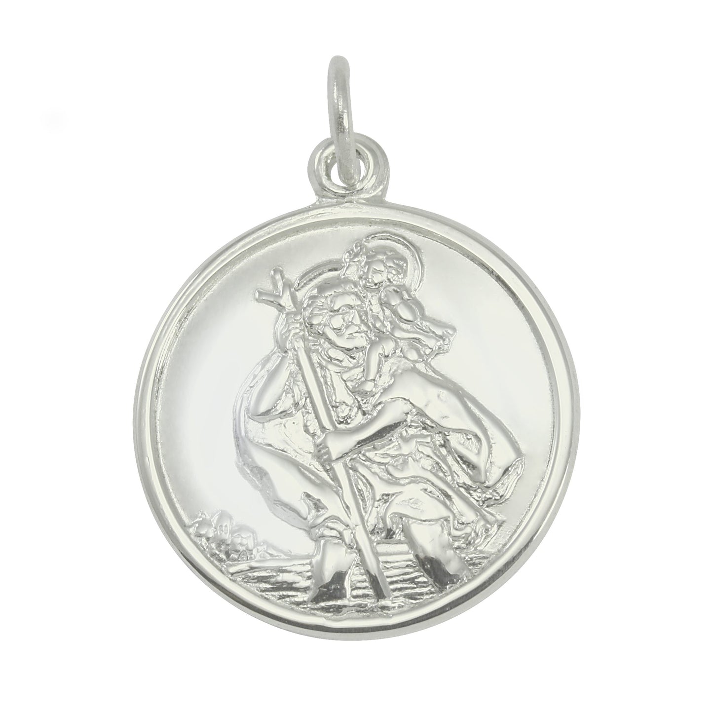9ct White Gold St Christopher Pendant