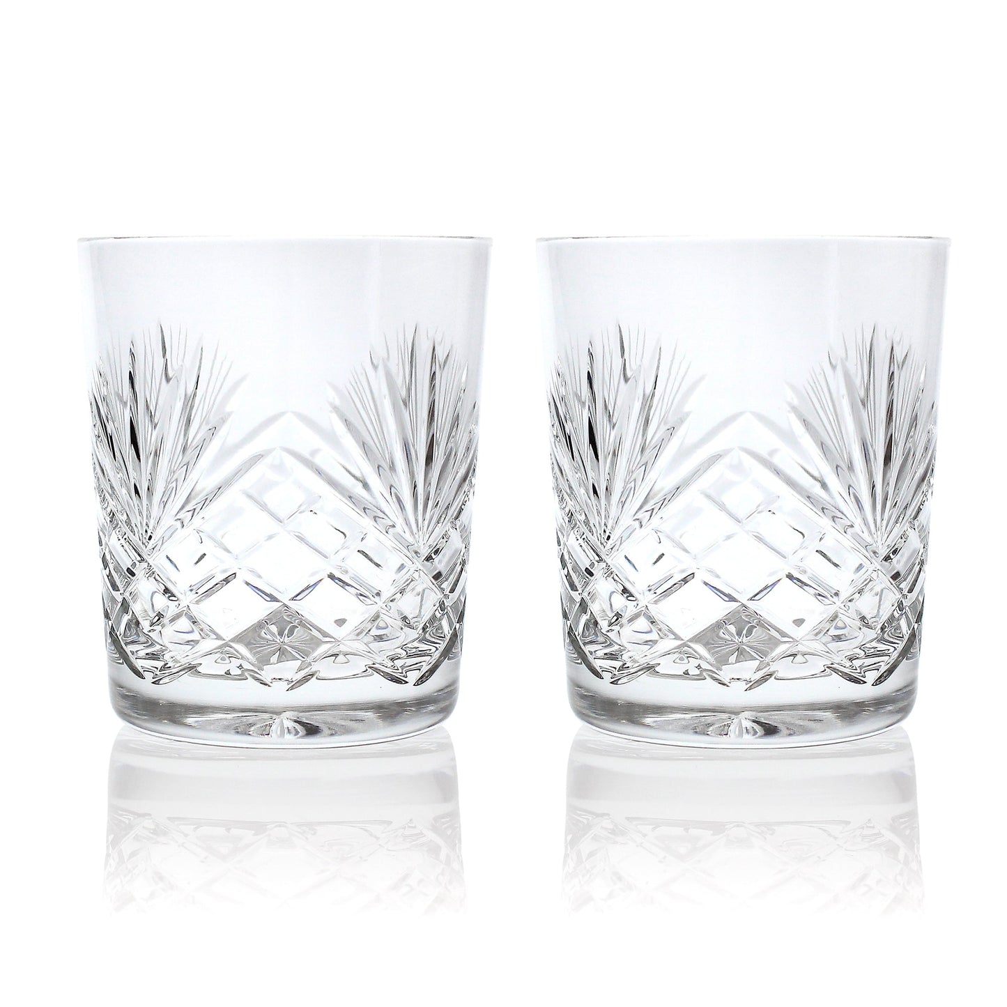 Set of 2 Old Fashioned 10oz Glass Tumblers