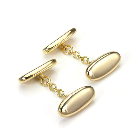 9ct Gold Heavy Oblong Double Sided Cufflinks