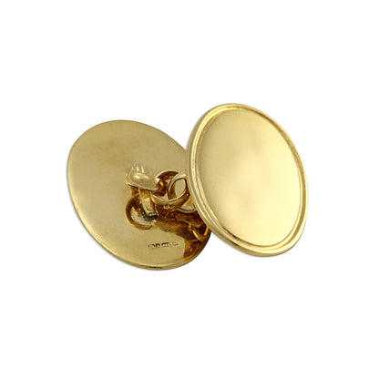 9ct Gold Classic Edged Oval Cufflinks