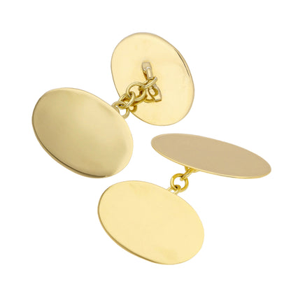 9ct Gold Classic Oval Cufflinks