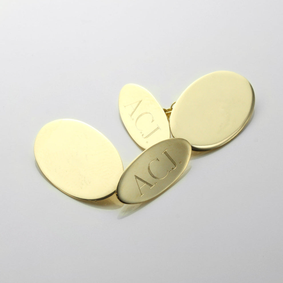 9ct gold classic oval cufflinks