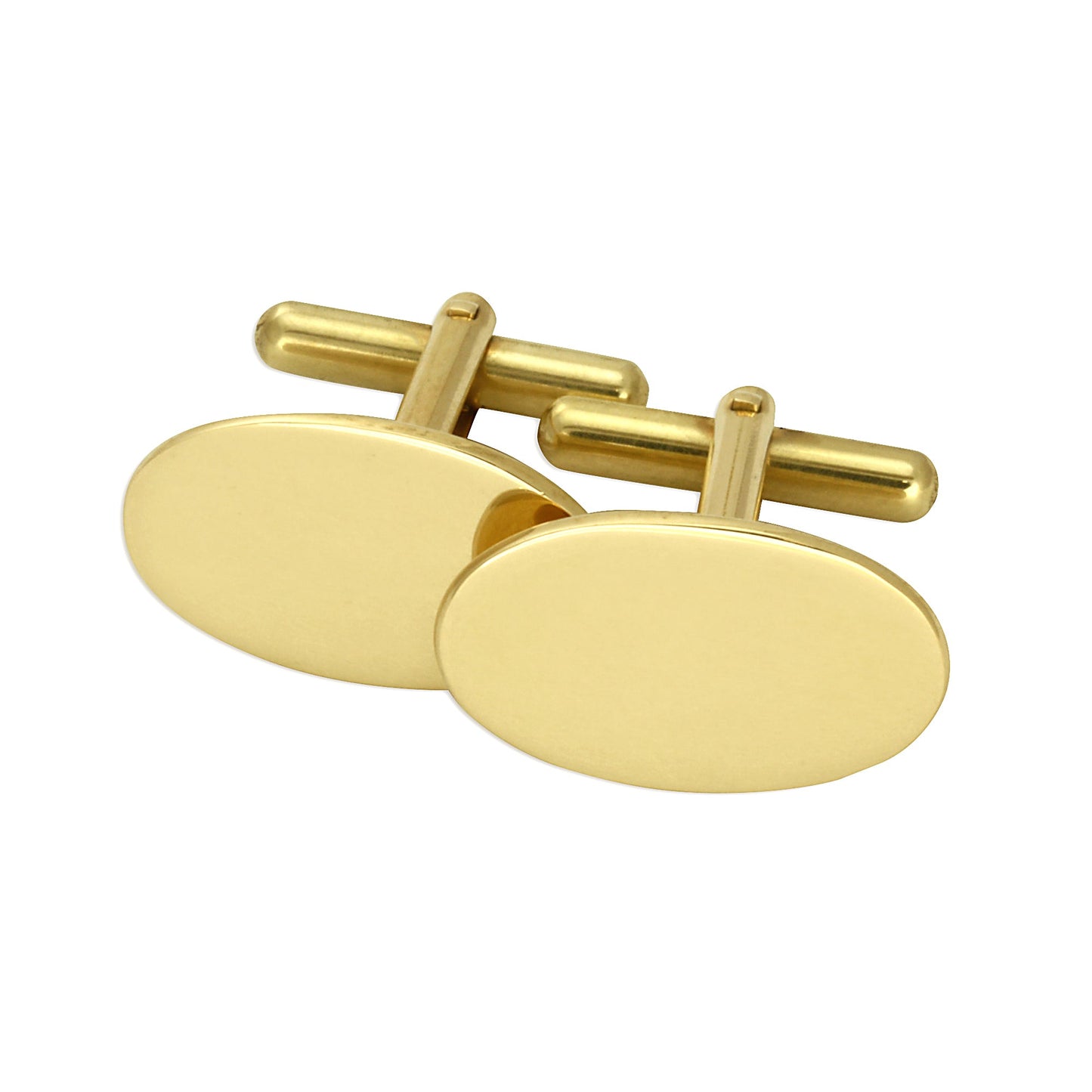9ct Gold Classic Swivel Back Oval Cufflinks
