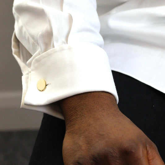 18ct Yellow Gold Heavy Double Sided Oval Chain Cufflinks