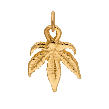 9ct Gold Exotic Marijuana Leaf Charm