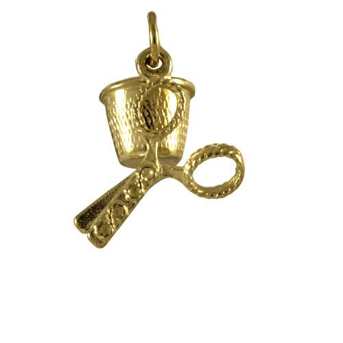 9ct Gold Scissors and Thimble Charm