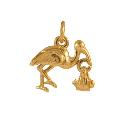 9ct Gold Stork Charm