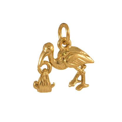 9ct Gold Stork Charm