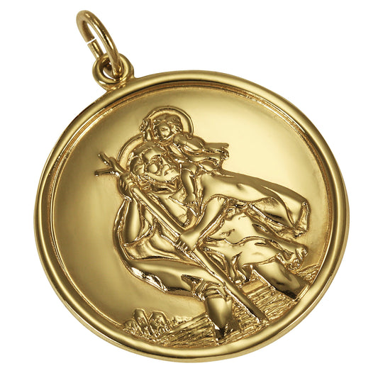 9ct Gold Engravable St Christopher Pendant