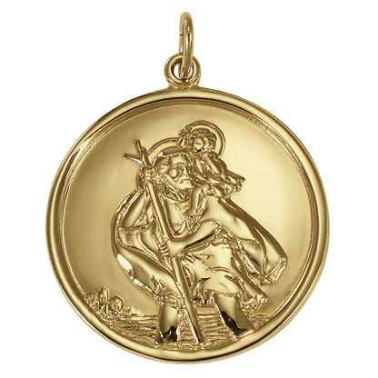 9ct Gold Engravable St Christopher Pendant