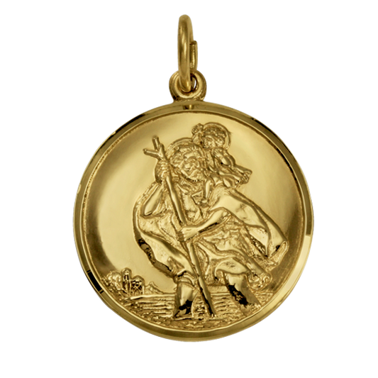 Gold St Christopher Pendant