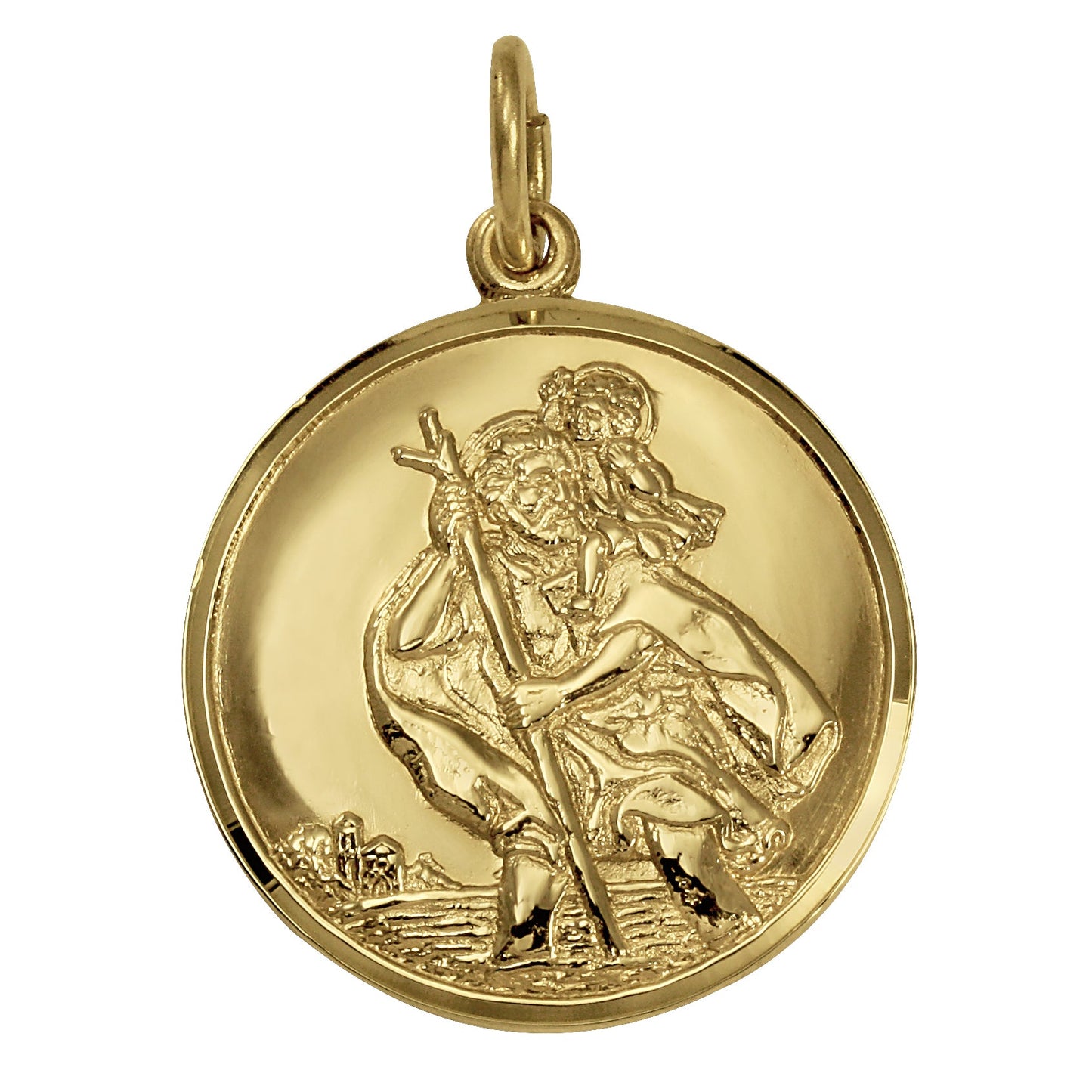Gold St Christopher Pendant