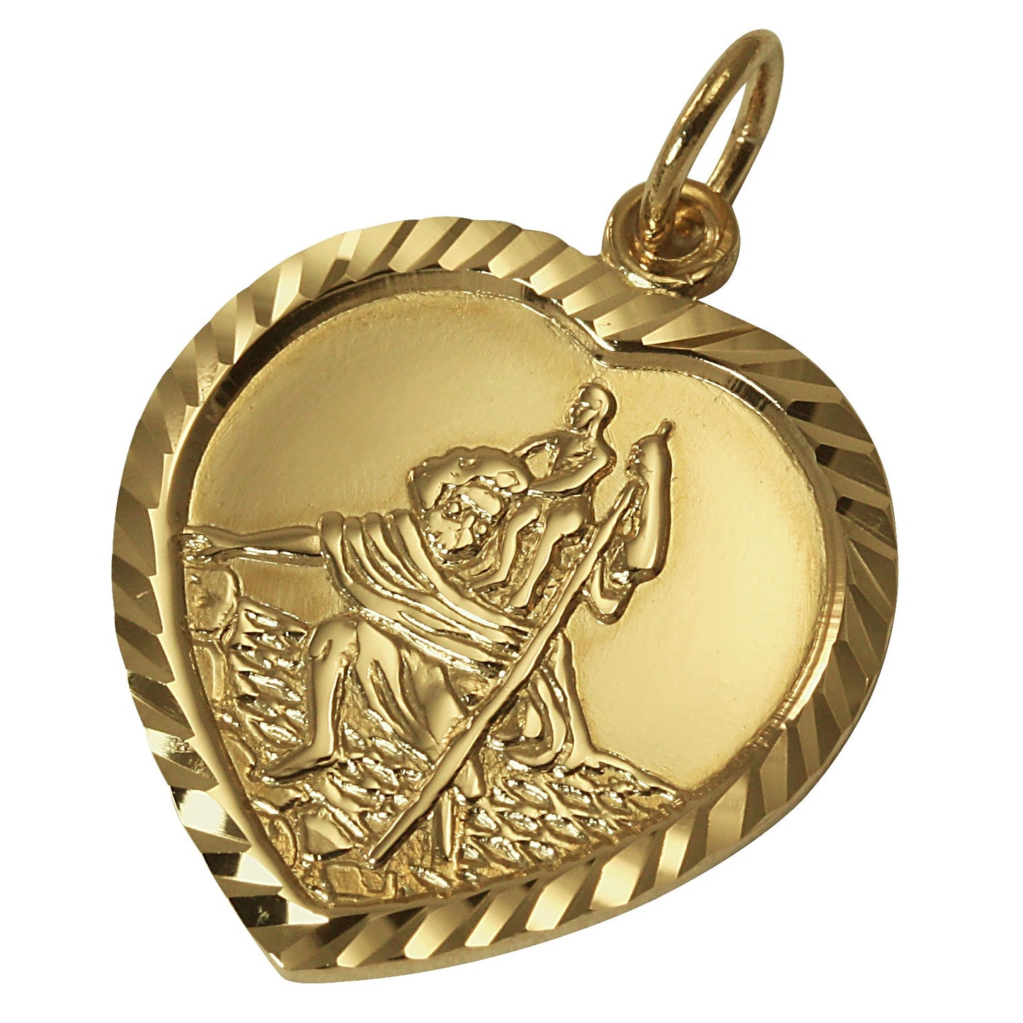 9ct Gold St Christopher in Love Heart