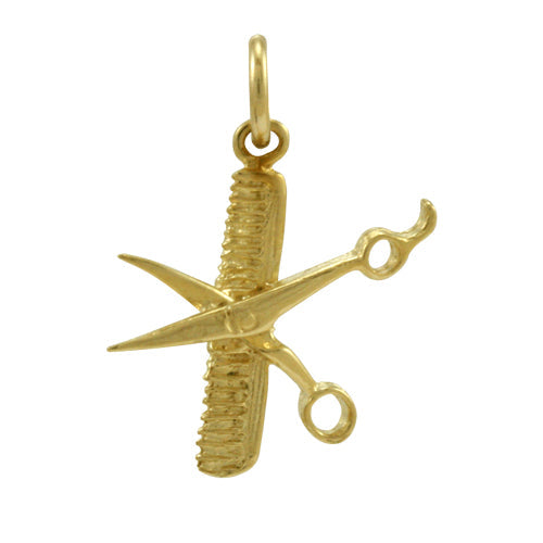 9ct Gold Comb & Scissors Charm