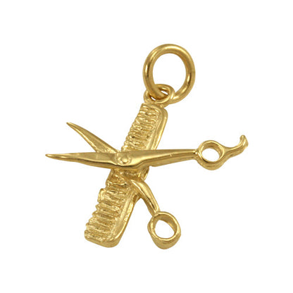 9ct Gold Comb & Scissors Charm